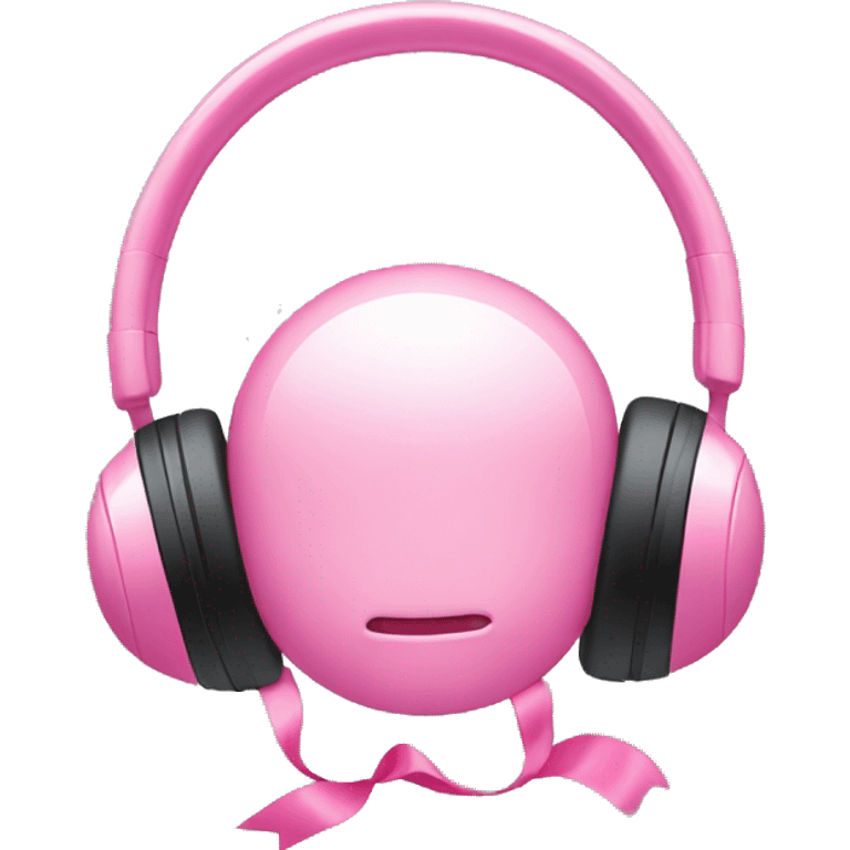 Headphones with pink bows on either sides emoji