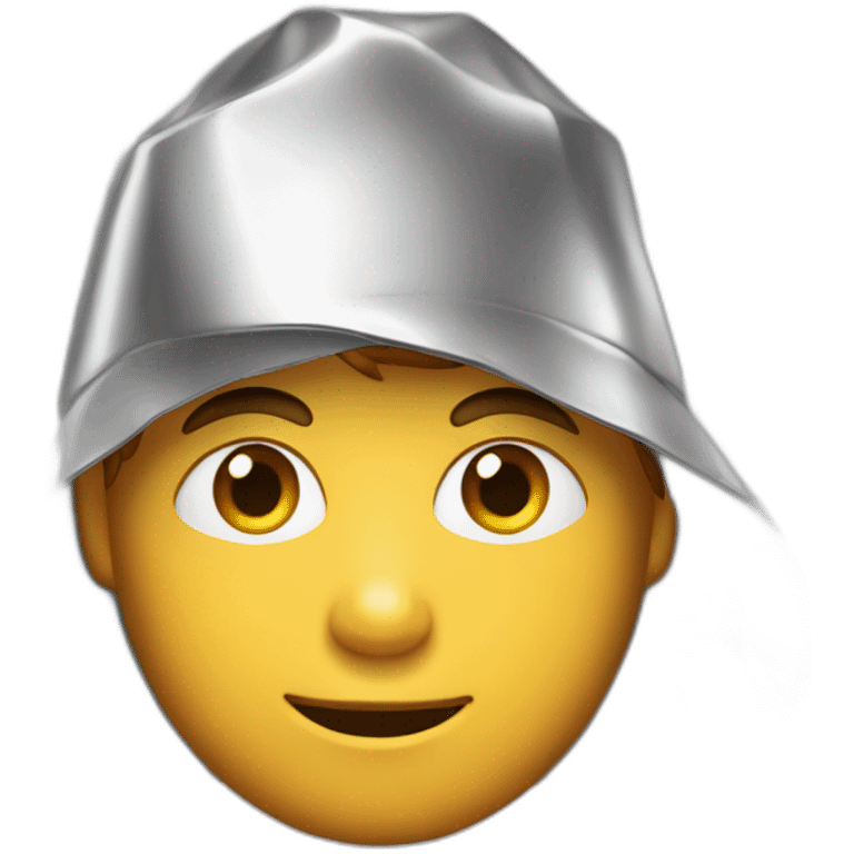 Readhead boy wearing tinfoil hat emoji