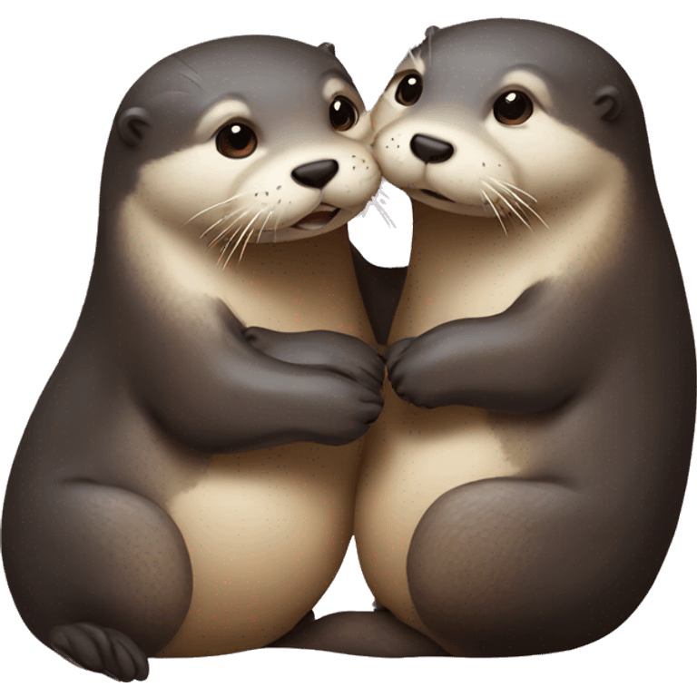 Otters kissing  emoji