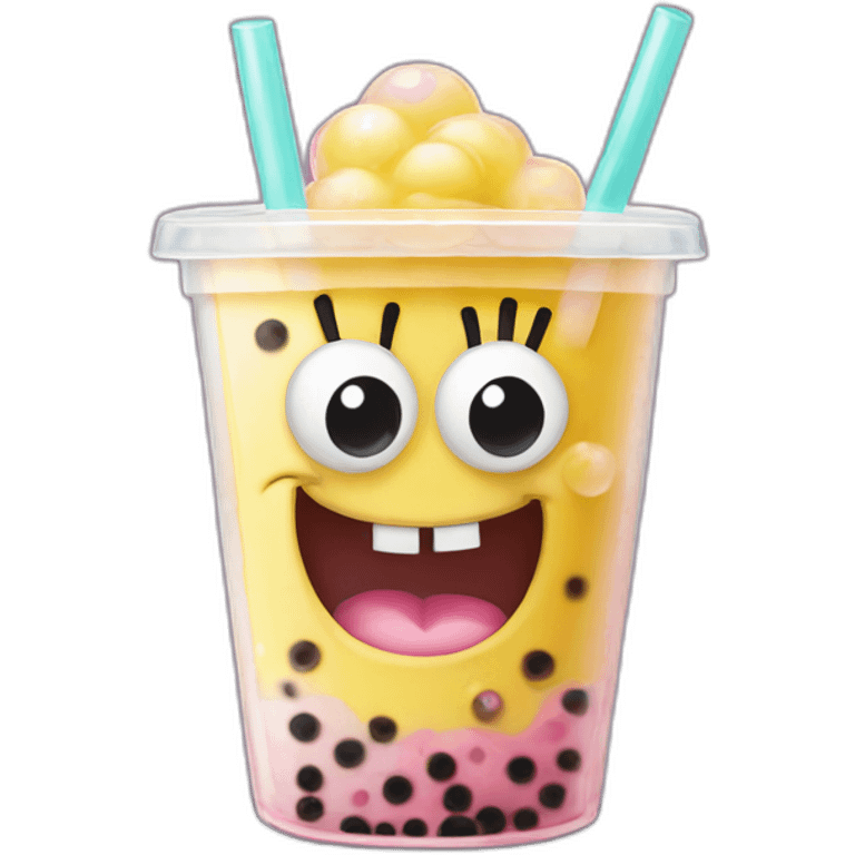 spongebob as bubble tea emoji