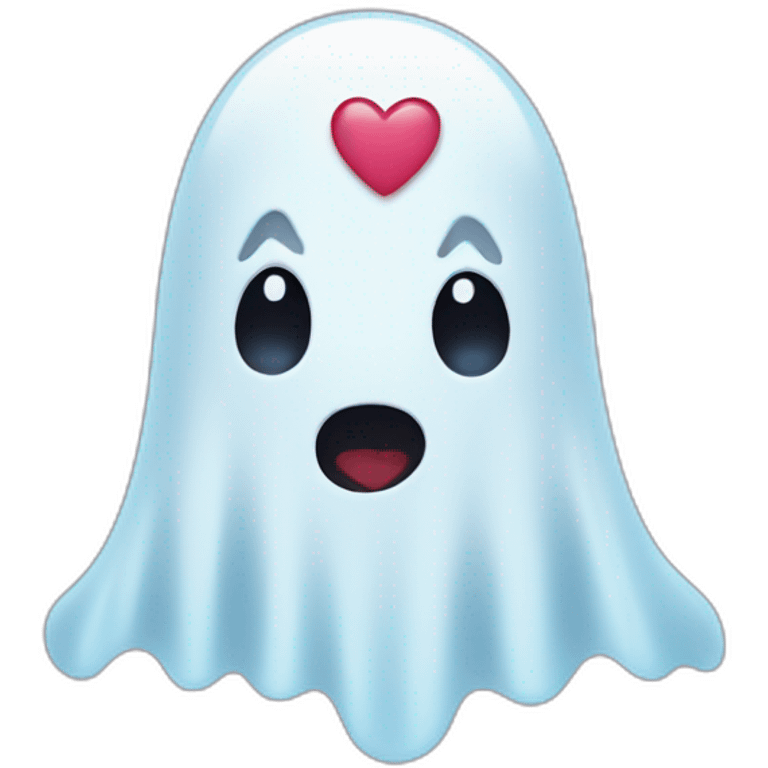 ghost with hearts emoji