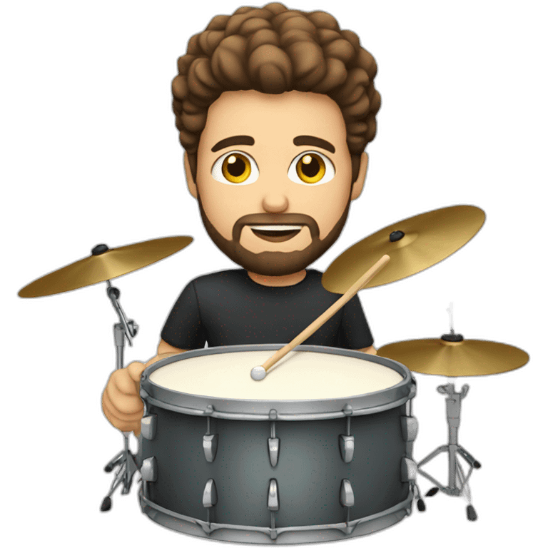 white man with beard playing drums emoji