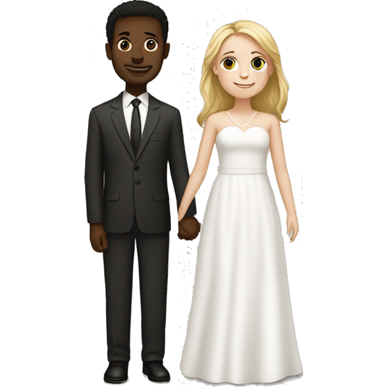 Interracial marriage white woman black man happy emoji