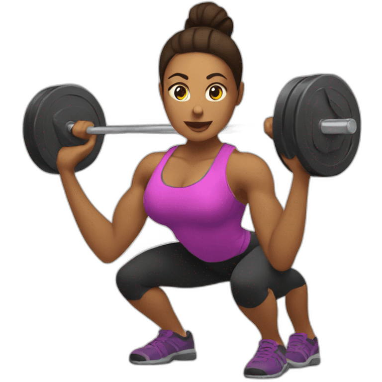 a woman doing deadlift with weights emoji