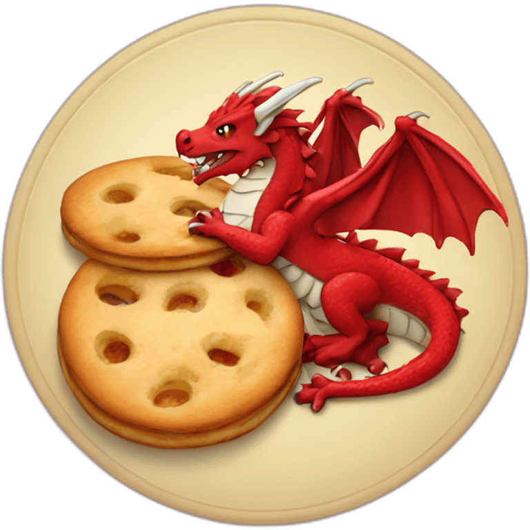 welsh dragon eating welsh cakes emoji