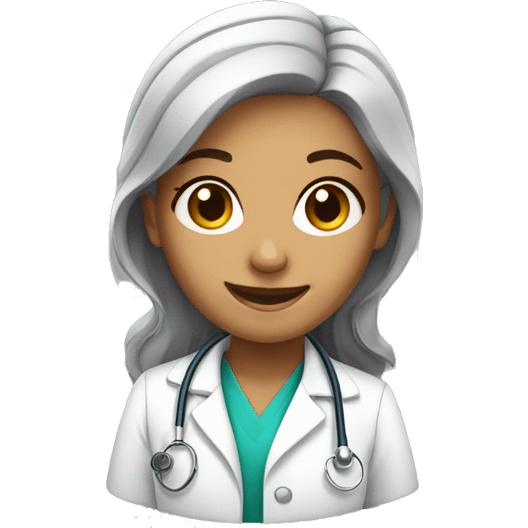 A smiling young female doctor  emoji