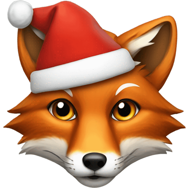 Fox wearing a Santa hat emoji