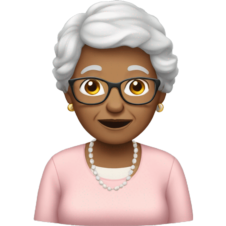 grandma using phone (light skin) emoji