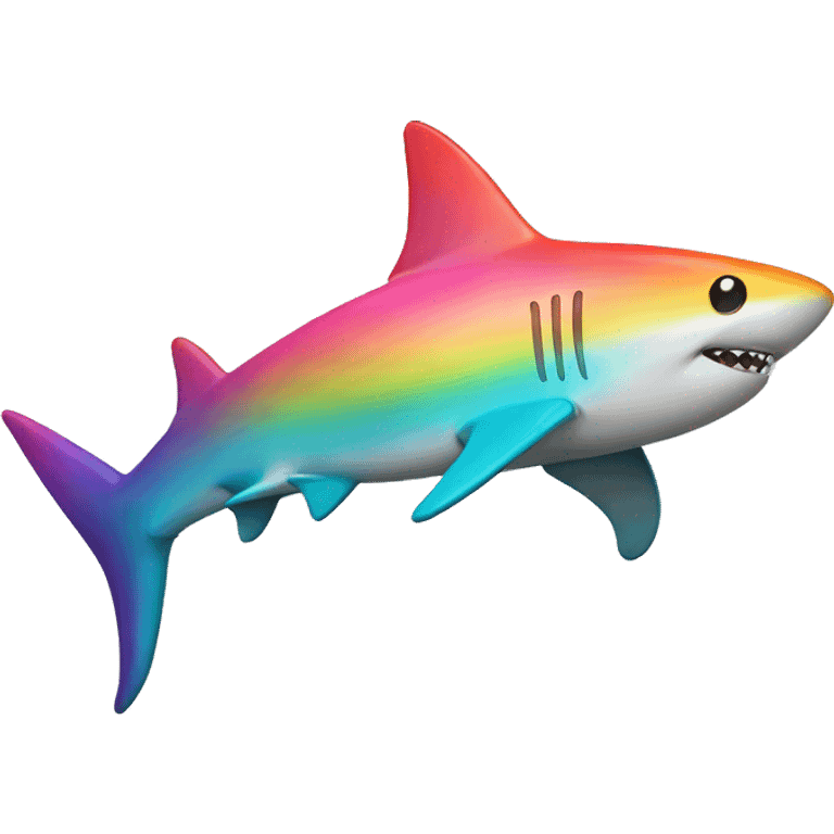 rainbow color shark emoji