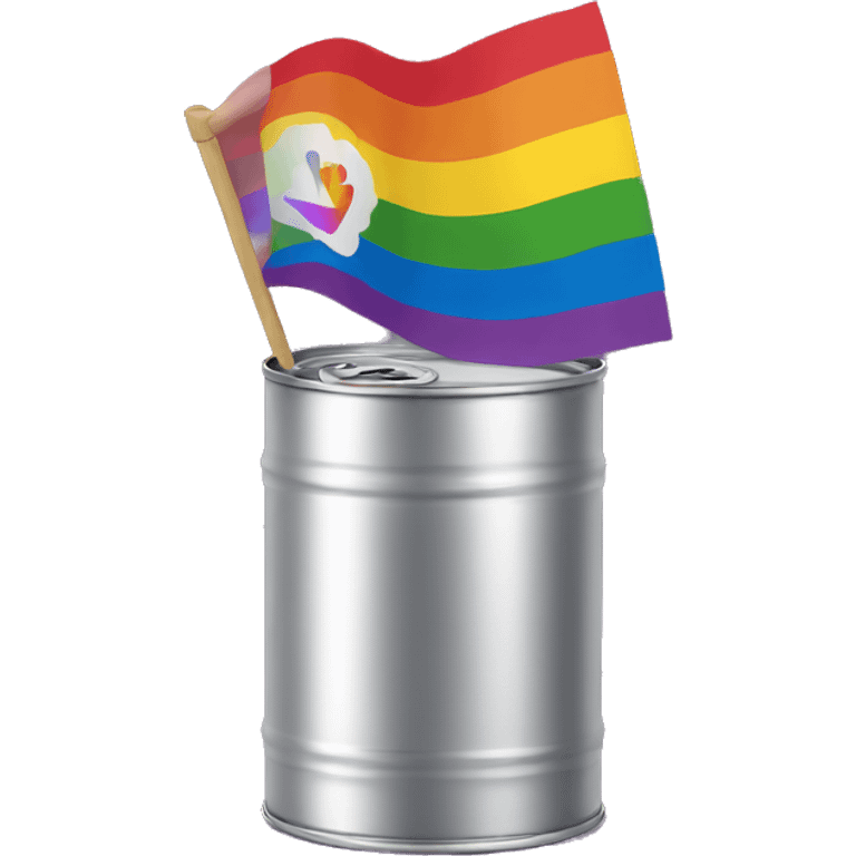 can holding pride flag emoji