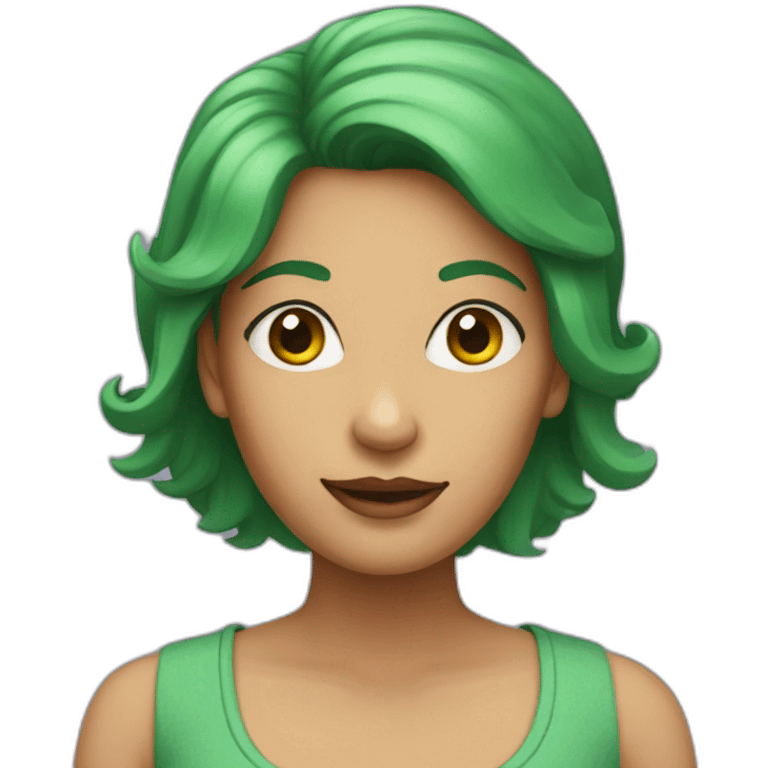 my aunt with green hair emoji