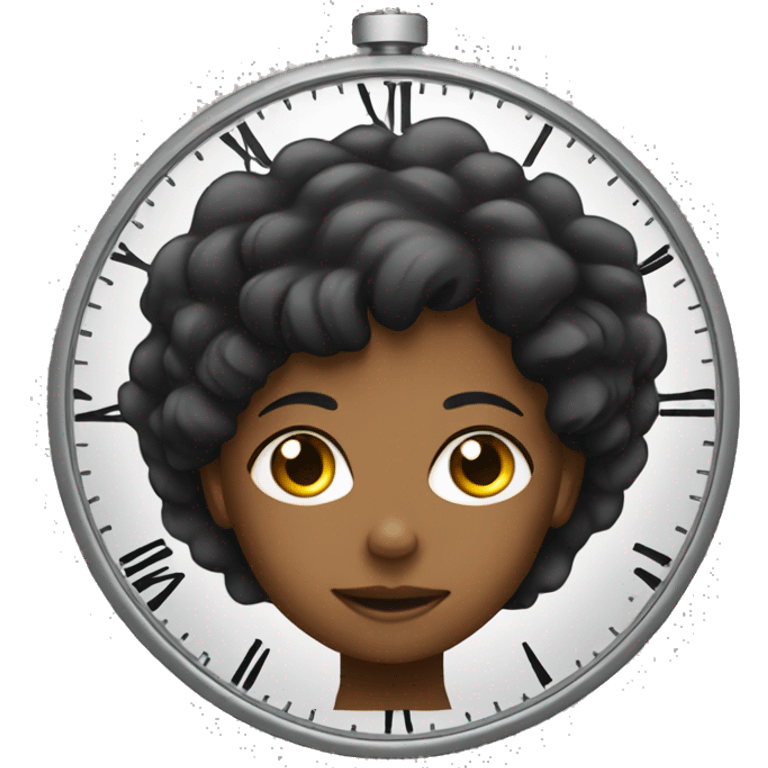 clock with a black girl emoji