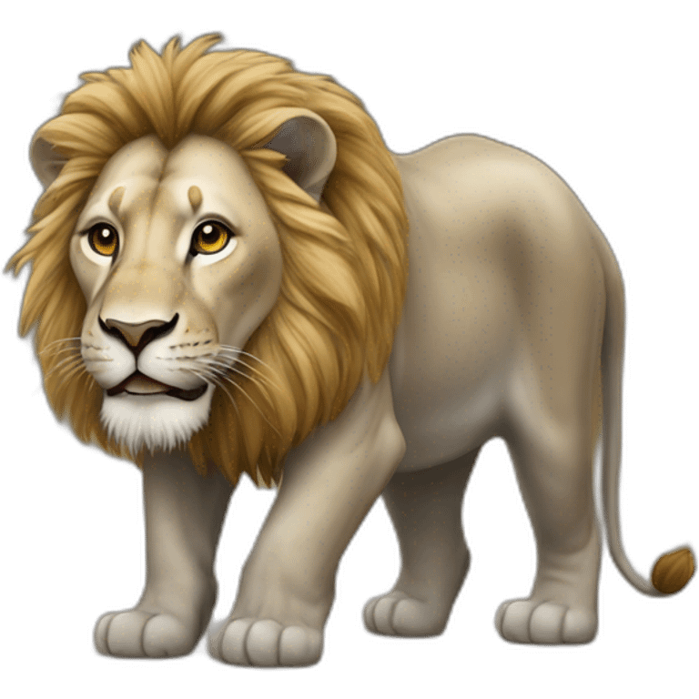 Lion sur éléphant emoji