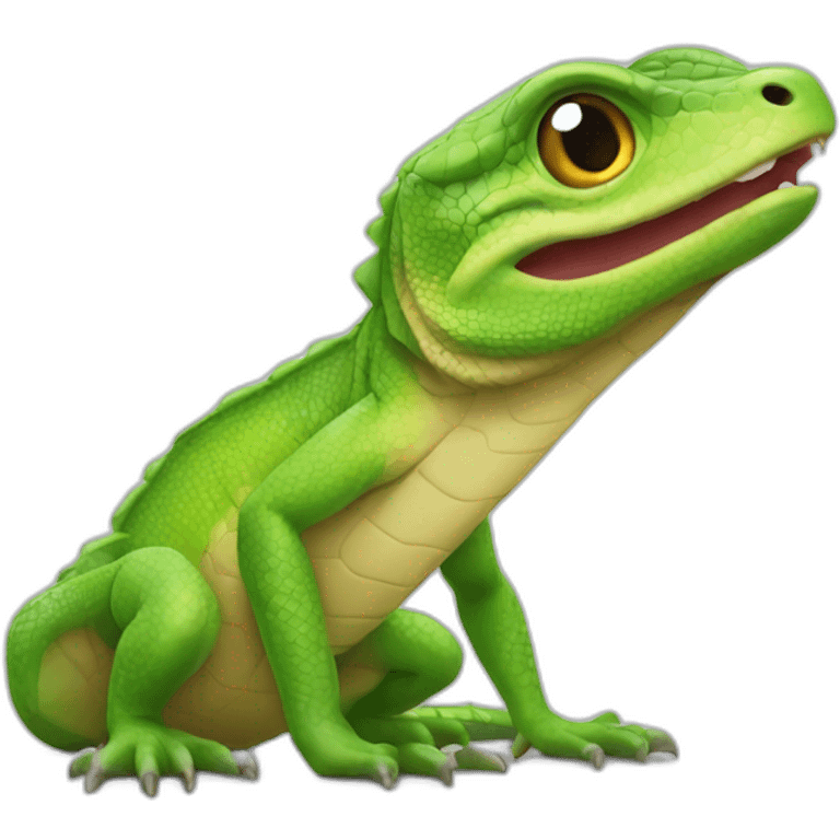 Un lézard qui fait du foot emoji