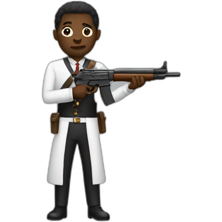 black mna with gun emoji