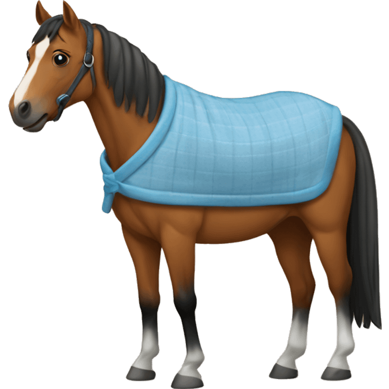 Horse with stable blanket emoji