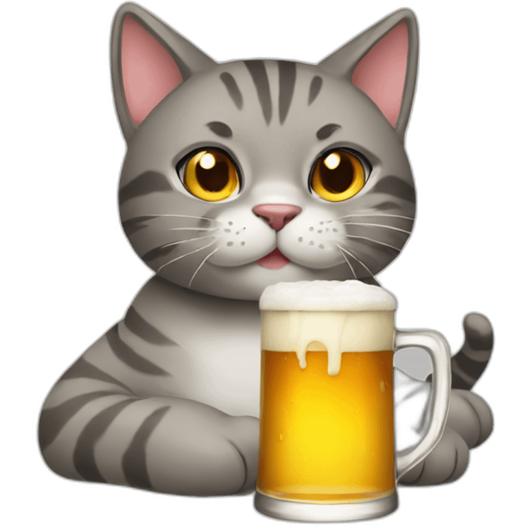 cat drinking beer emoji