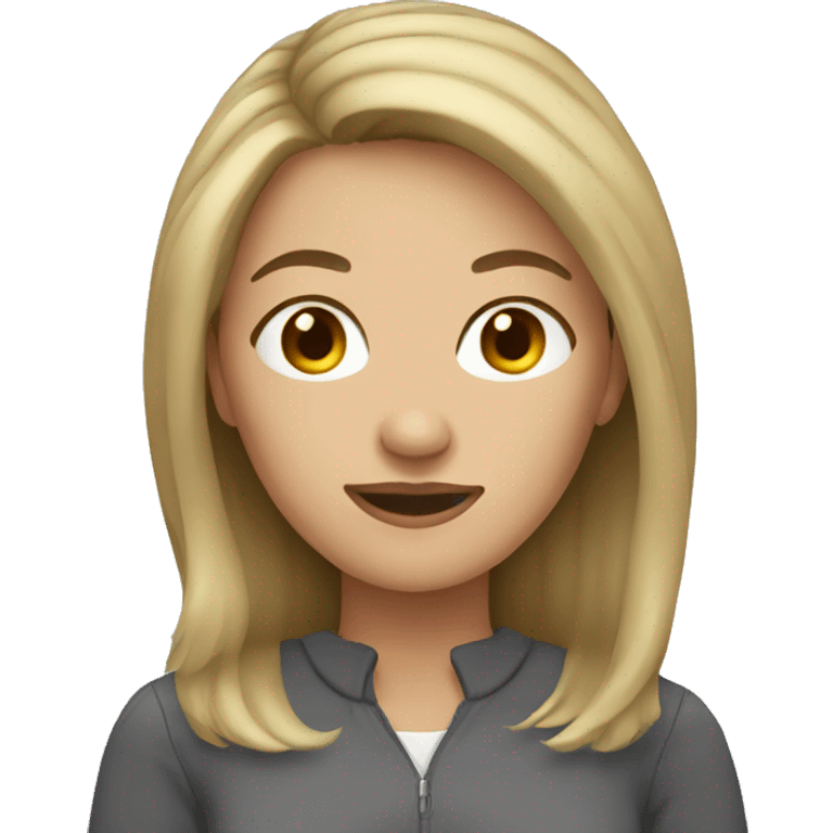 woman with brown hair and blonde streaks  emoji