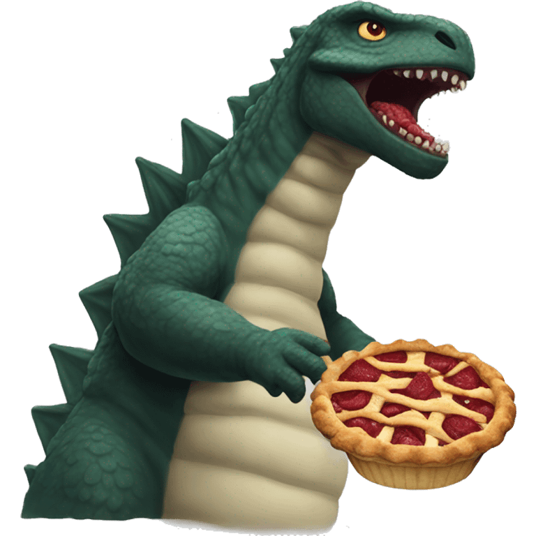 Godzilla eating a pie  emoji