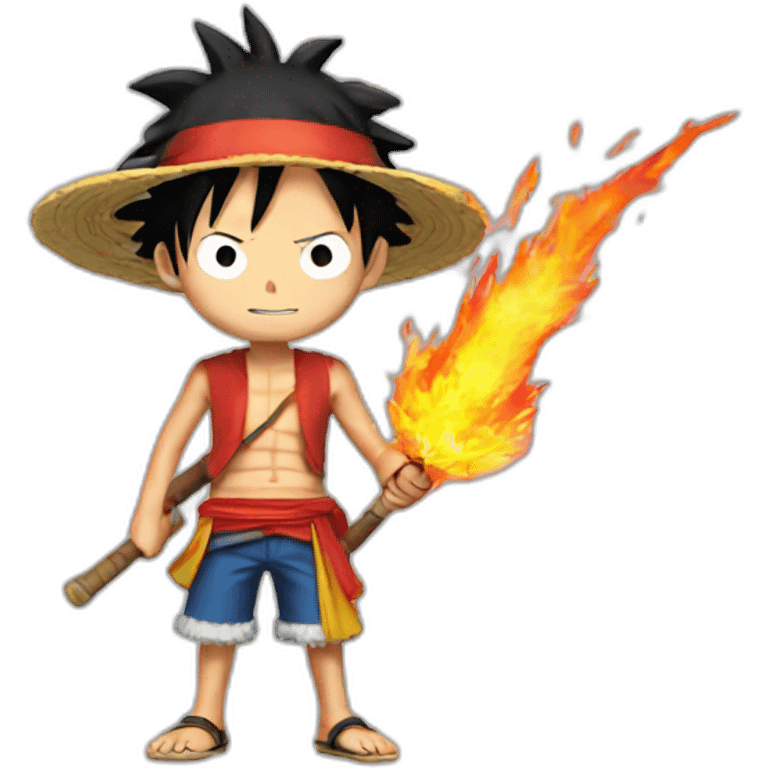 luffy with fire blade emoji