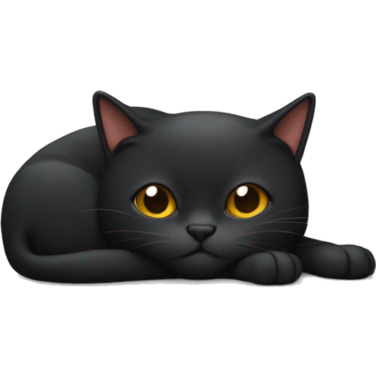 Un gato negro durmiendo emoji