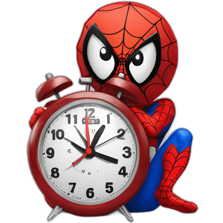 Funny spiderman alarm clock for kids emoji