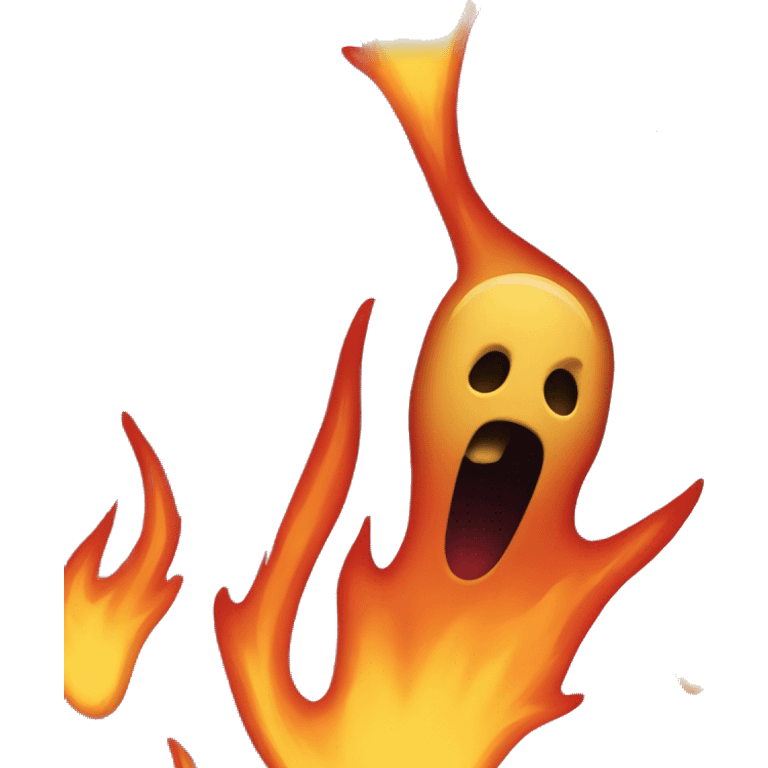 scream face on fire, ghost colors emoji