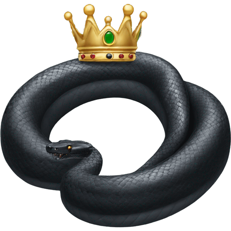 Black snake with queen’s crown emoji