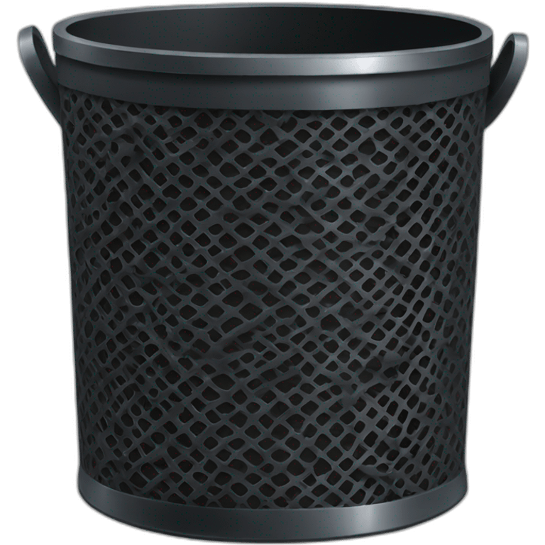 black mesh metal dustbin emoji