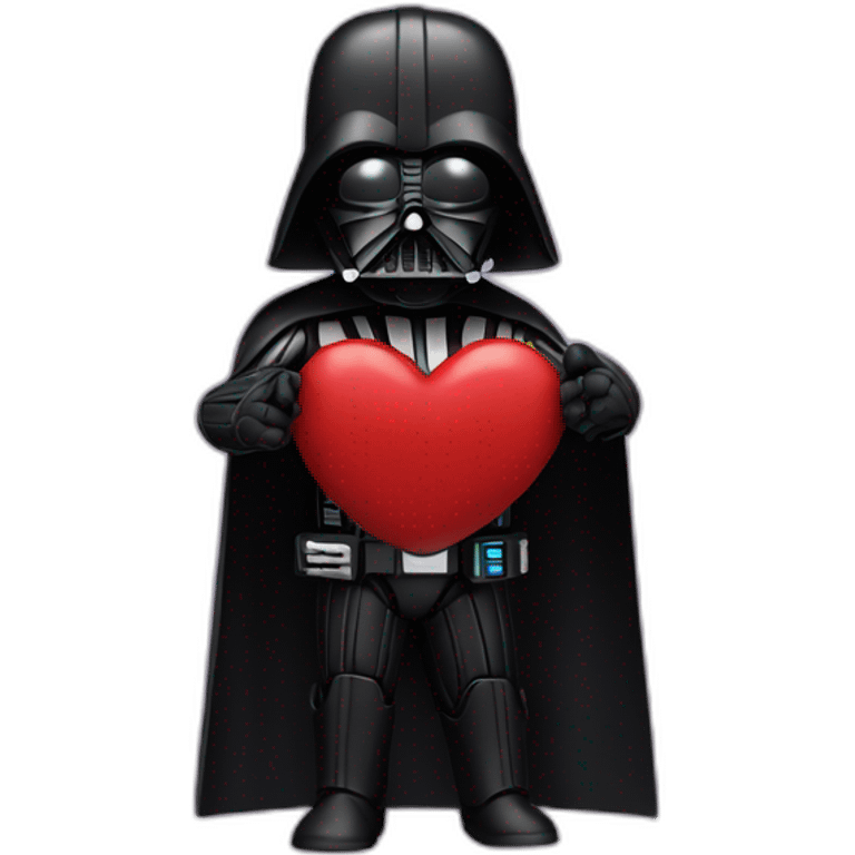 Create darth vader doing heart signal with his hands emoji