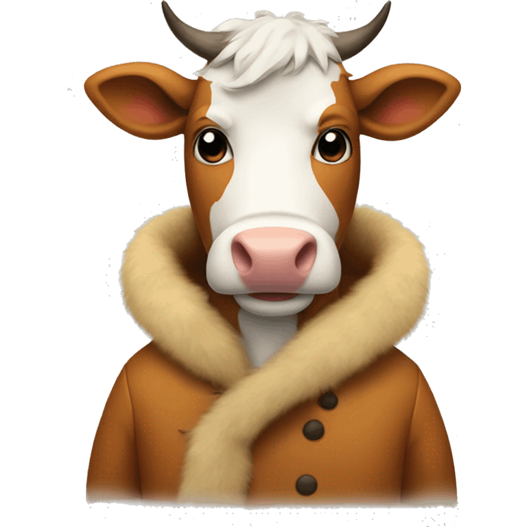 cow in a fox fur coat emoji