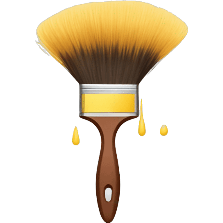 create a cartoon-like image of a brush with paint in the bristles moving upward and happily. emoji