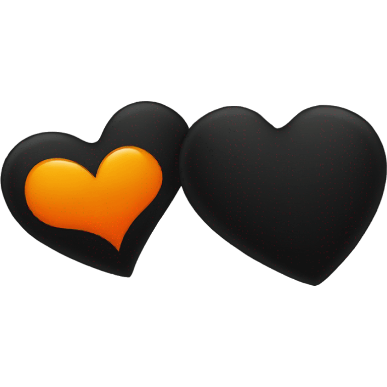 Half black and half orange heart emoji