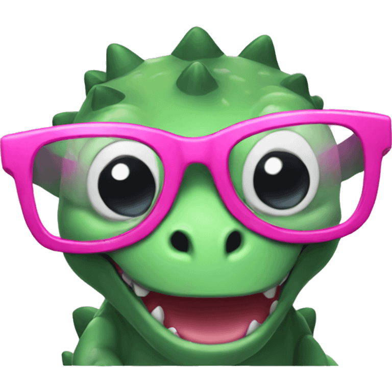 A cute dinosaur with pink glasses  emoji