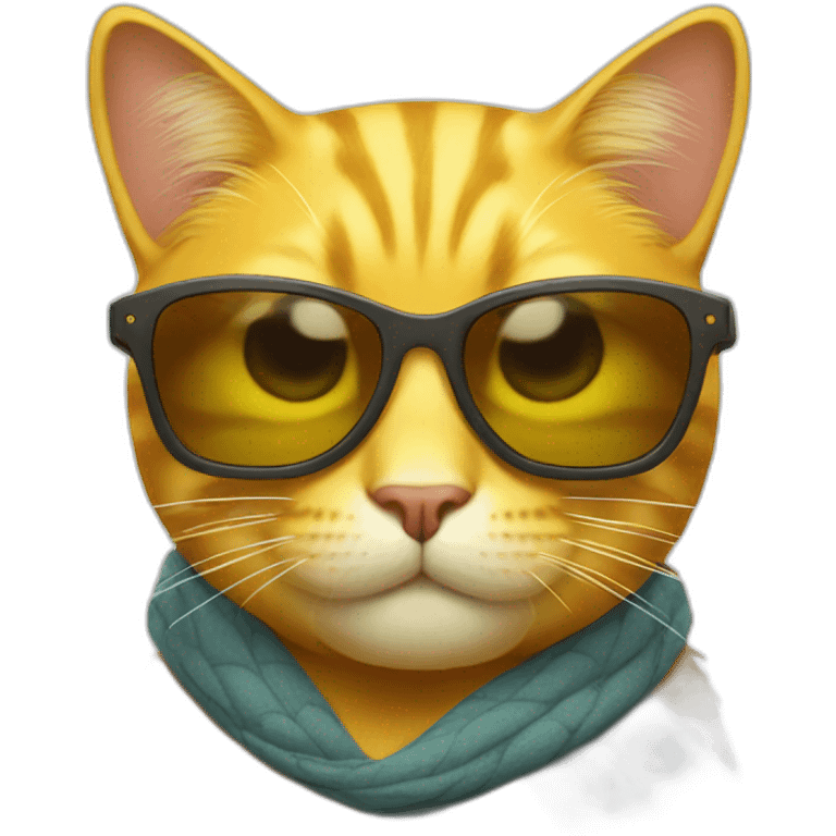 yellow cat in sunglasses emoji