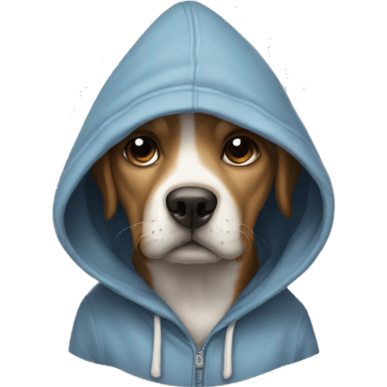 Dog wearing hoodie emoji