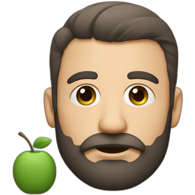 Hombre moreno con barba gordito ojos verdes fumando emoji