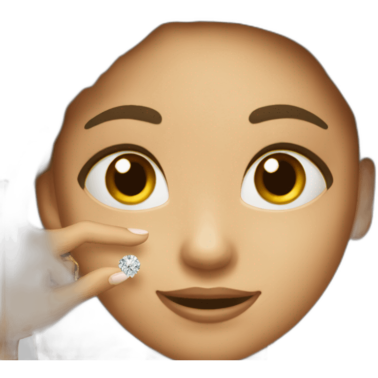 A girl proposing with a diamond ring  emoji