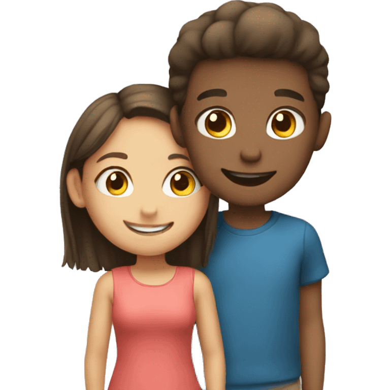 girl and boy smiling together emoji