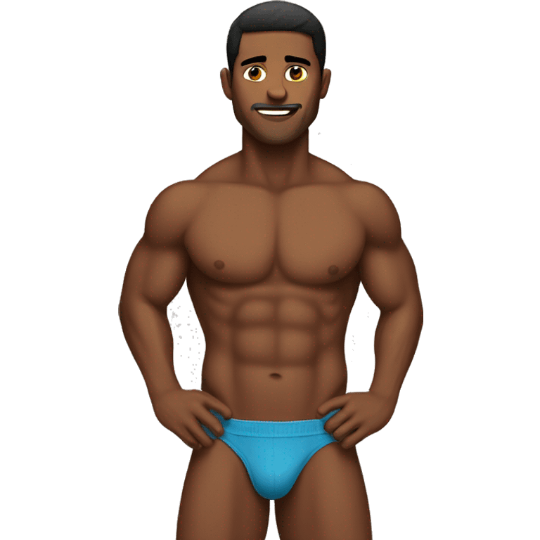 man with abs with thong emoji