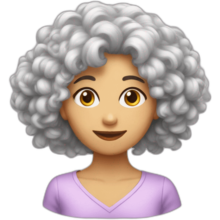 Cheveux bouclés femme emoji