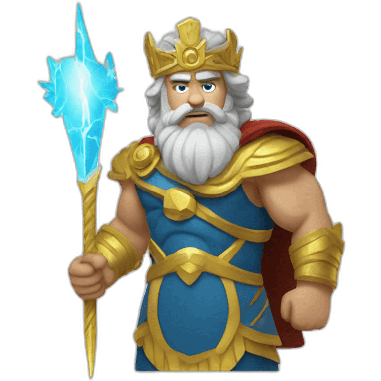 zeus, king of the gods holding a lighting bolt emoji