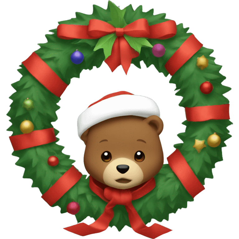 Christmas wreath with Paddington emoji