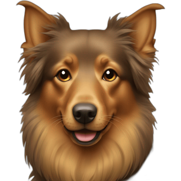 Old long haired tan kelpie dog emoji