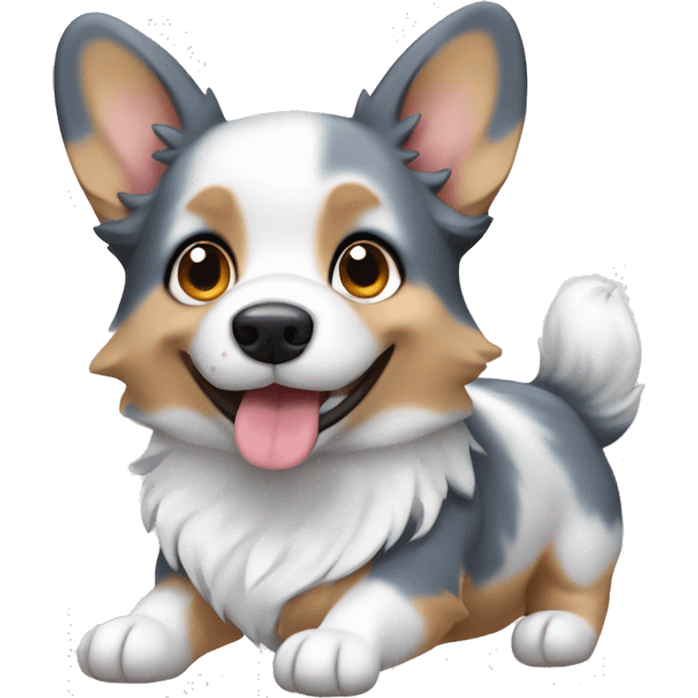 Cute blue Merle corgi  emoji