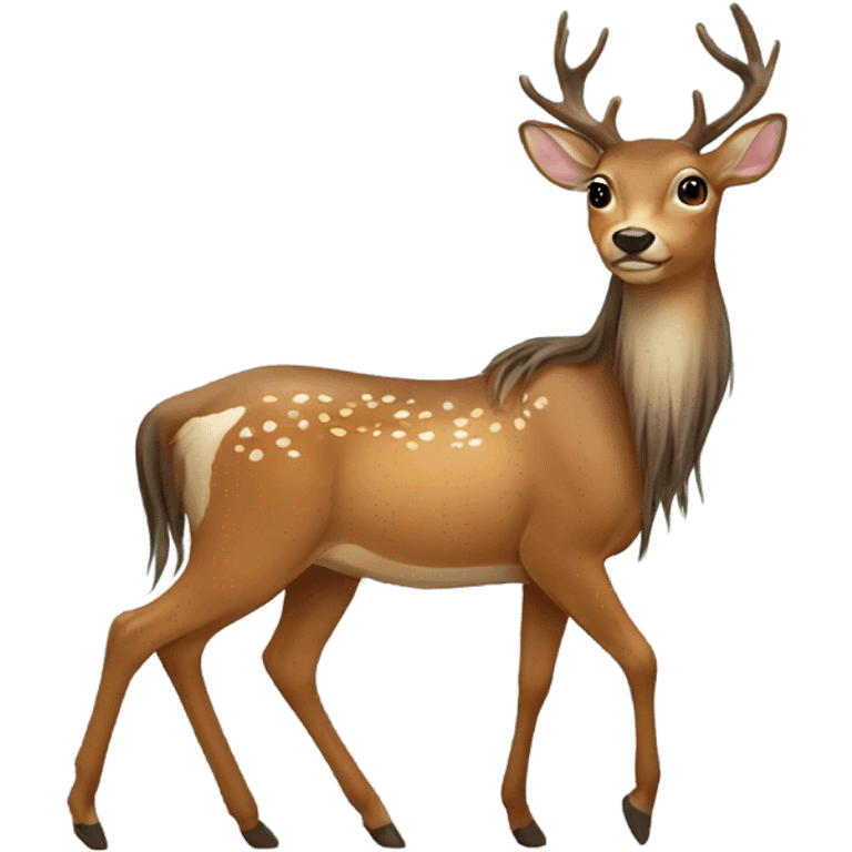 Deer with head of a girl with long hair emoji