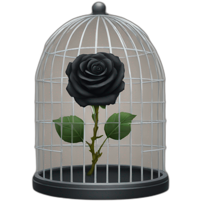 black rose in a cage emoji