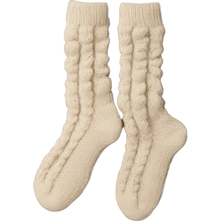 knitted socks beige emoji