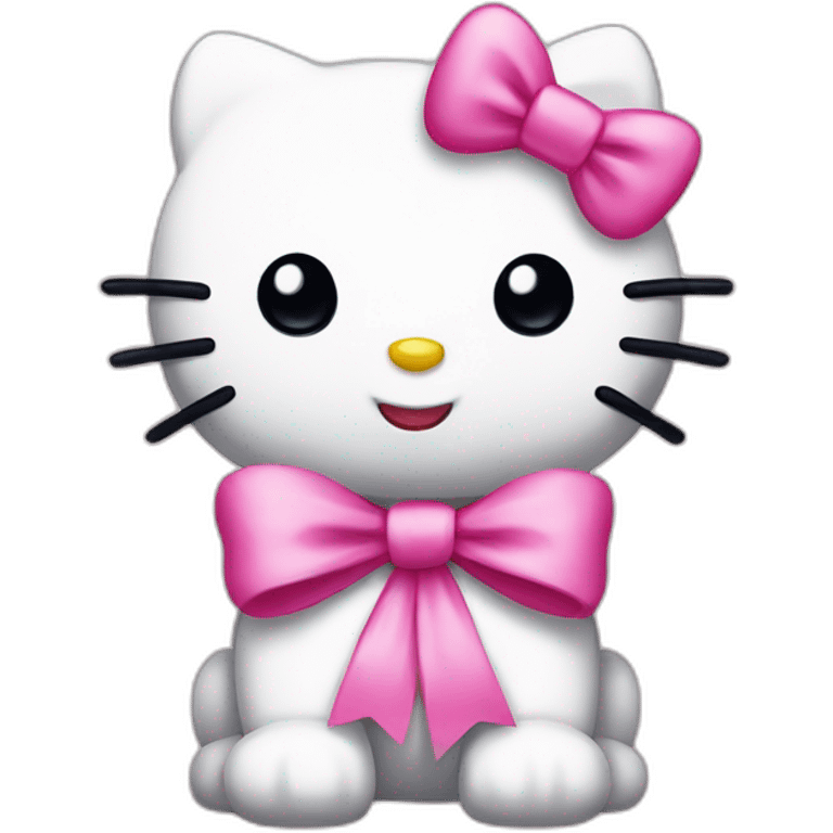 hello kitty with pink bow standing emoji