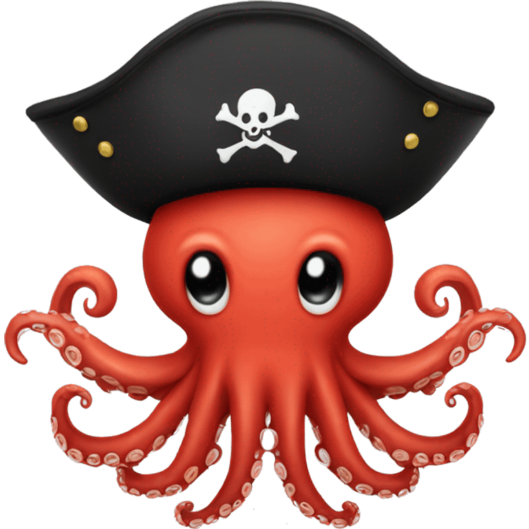 red octopus with pirate hat emoji